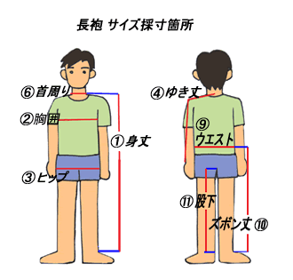 長袍 サイズの測り方